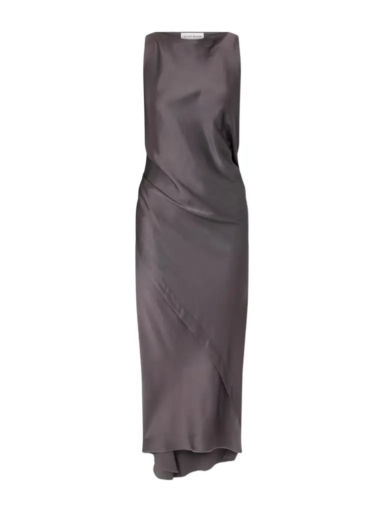 Victoria Beckham Draped Satin Midi Dress