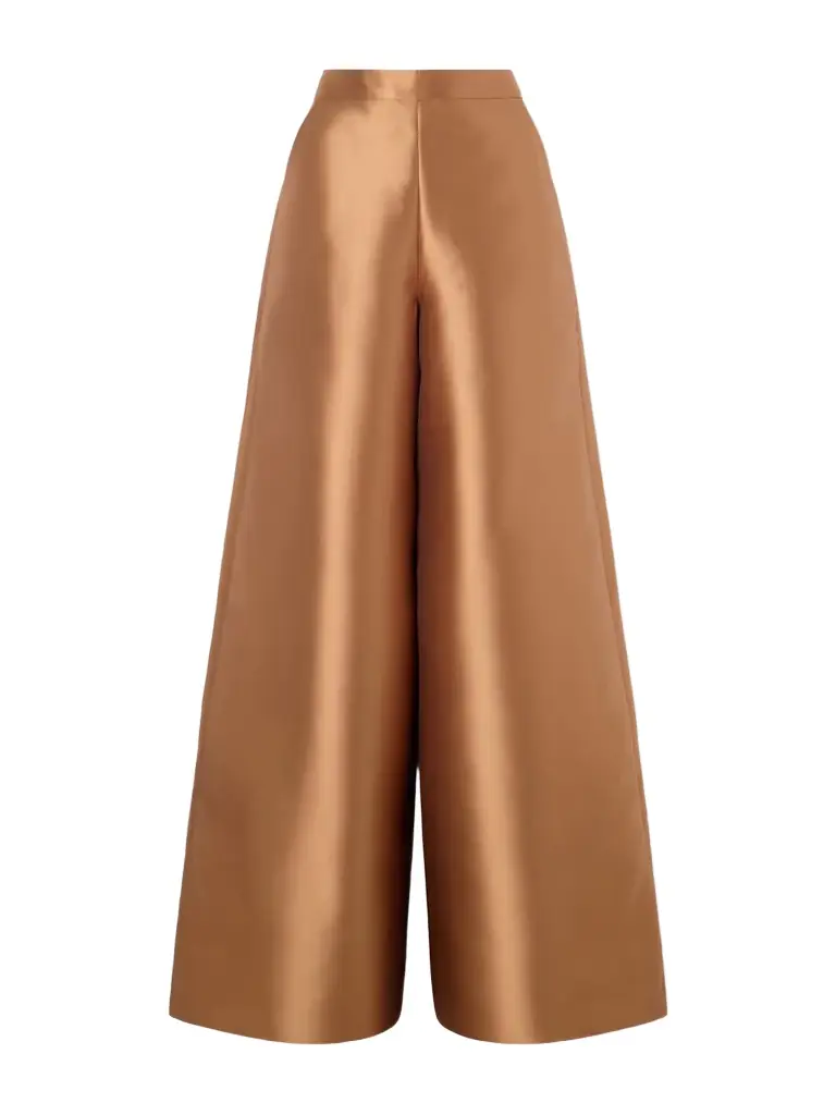 Dima Ayad Satin-twill Wide-leg Pants