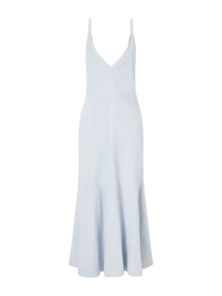 Gabriela Hearst Brigita Lamb Suede Midi Dress