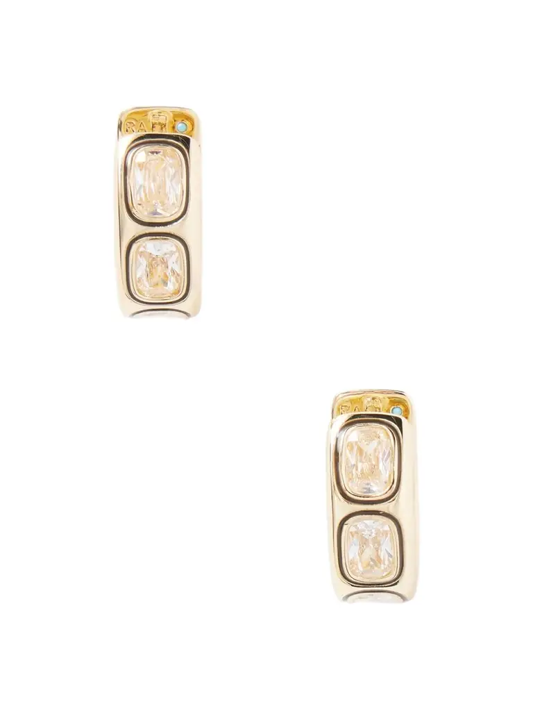Roxanne Assoulin The Cubic Hinged Chubby Gold-tone Cubic Zirconia Hoop Earrings