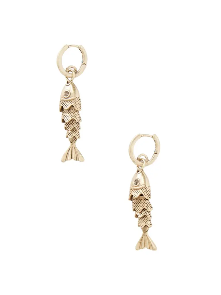 Roxanne Assoulin The Fish Gold-tone And Cubic Zirconia Earrings