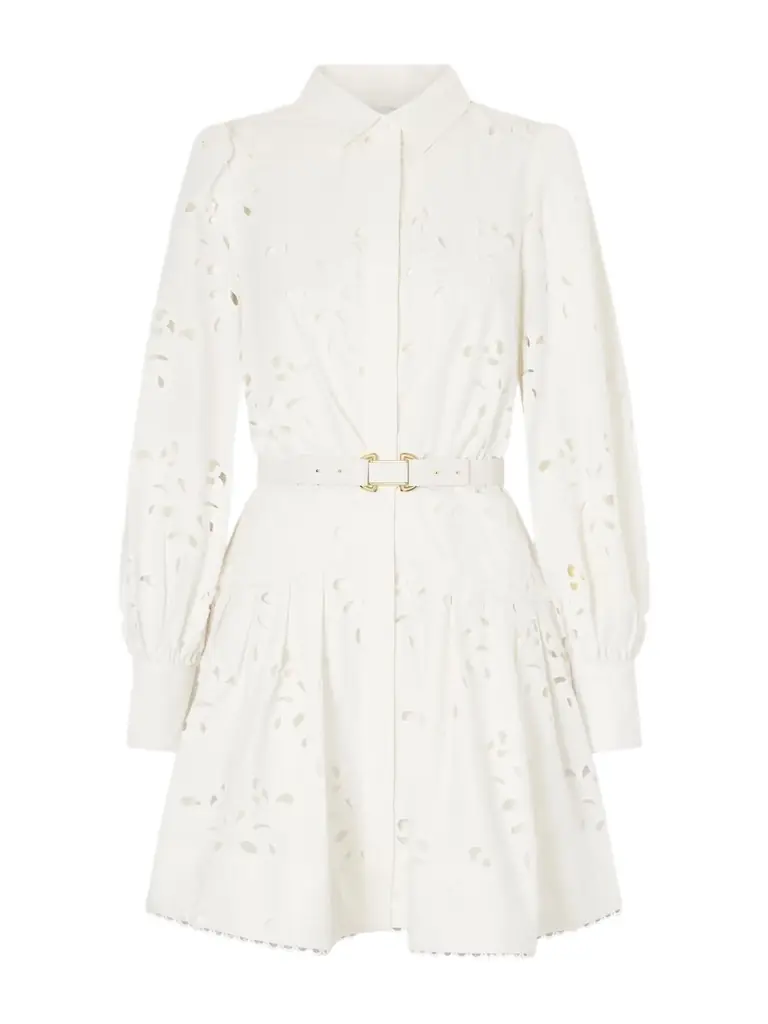 Rebecca Vallance Artesan Beltedbroderie Anglaise Poplin Mini Dress