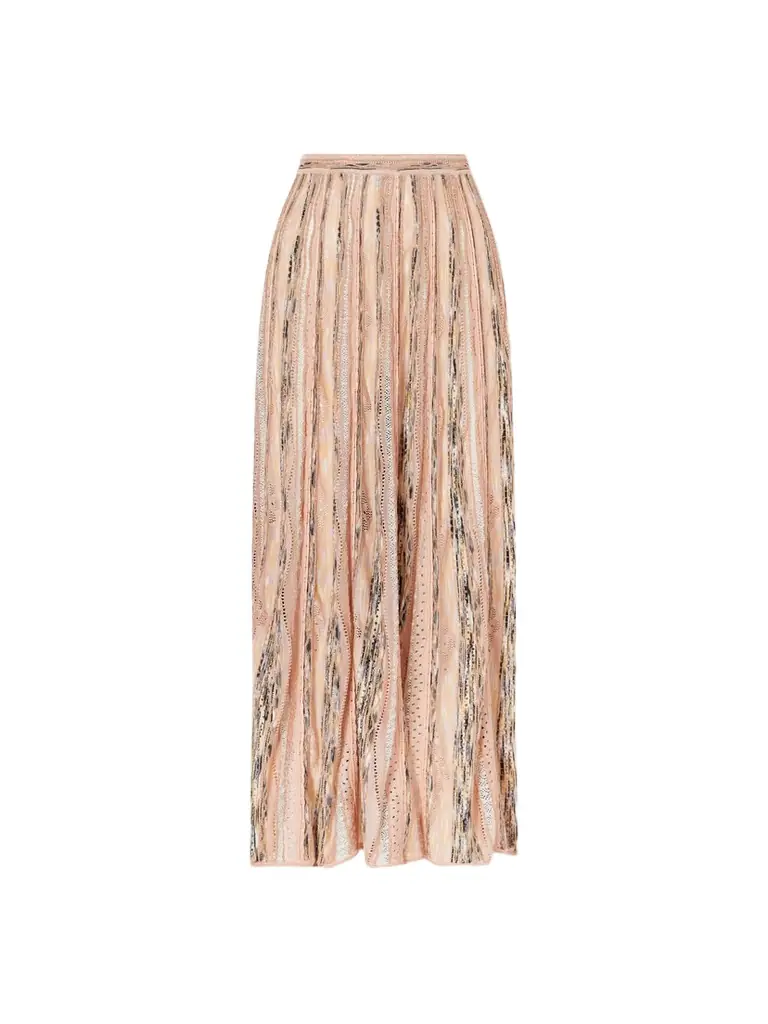 Ulla Johnson Clio Striped Pointelle-knit Midi Skirt