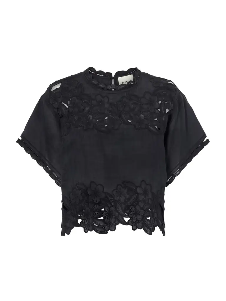 Isabel Marant Relda Cut-out Ramie Blouse