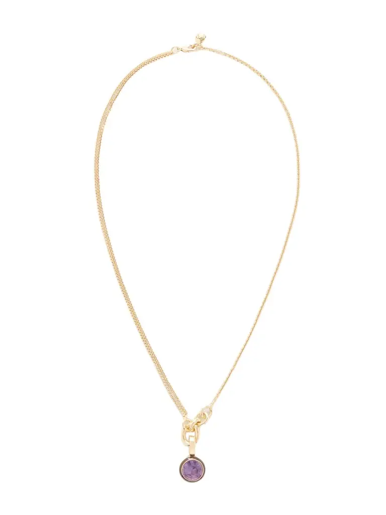 Roxanne Assoulin The Single Drop Gold-tone And Cubic Zirconia Necklace
