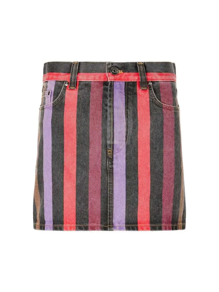 Versace Striped Denim Mini Skirt