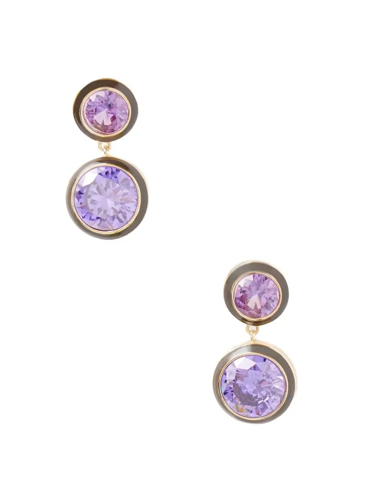 Roxanne Assoulin The Cubic Double Gold-tone, Cubic Zirconia And Enamel Earrings