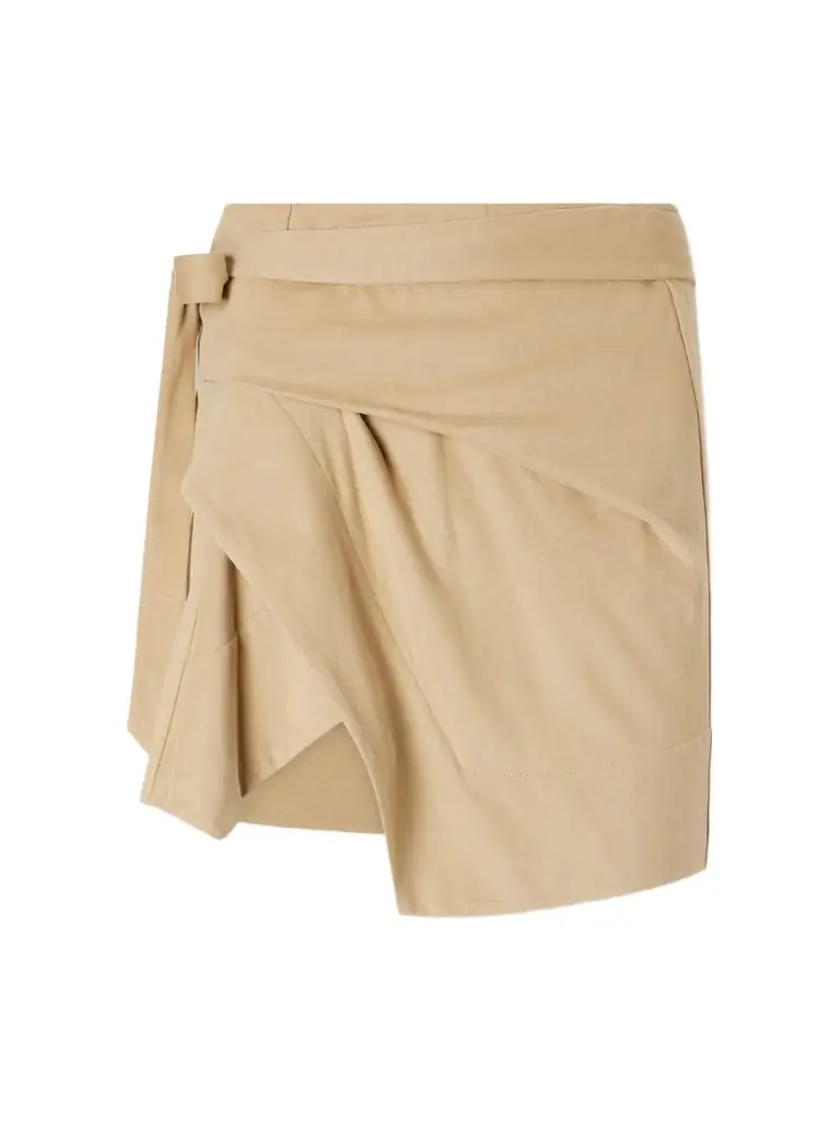 Isabel Marant Berenice Asymmetric Draped Cotton-jersey Mini Wrap Skirt