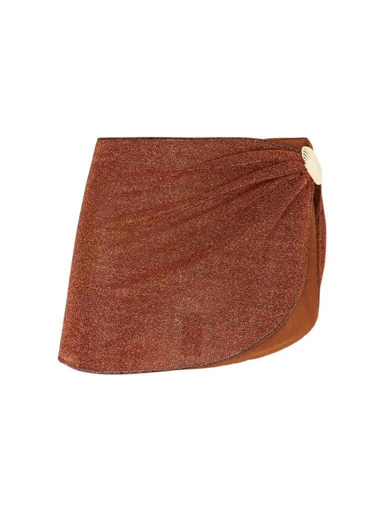 Oséree Lumière Metallic Embellished Lurex Pareo