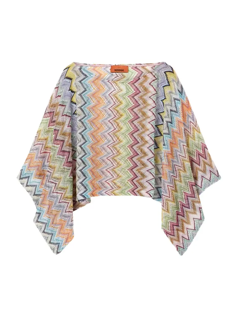 Missoni Striped Cropped Metallic Crochet-knit Top