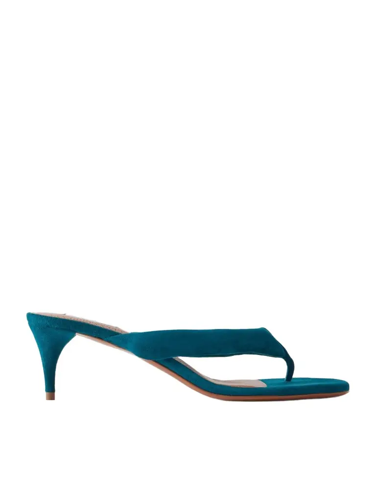 Alaïa 55 Padded Suede Thong Sandals