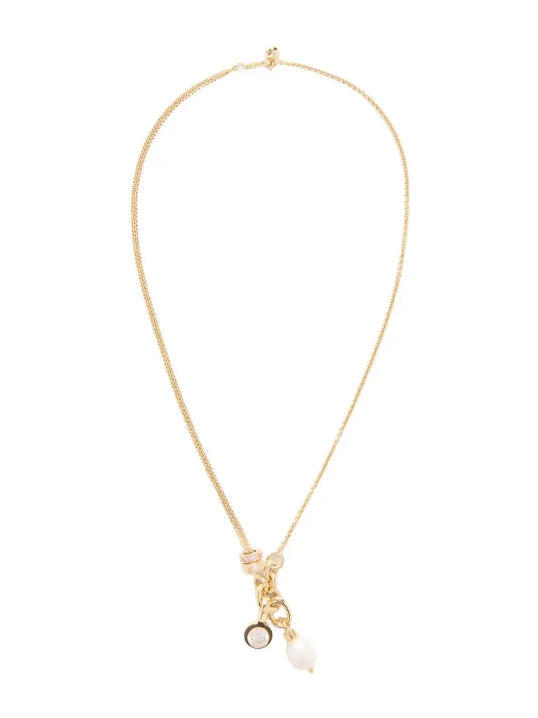 Roxanne Assoulin The Double Drop Gold-tone, Cubic Zirconia And Enamel Necklace