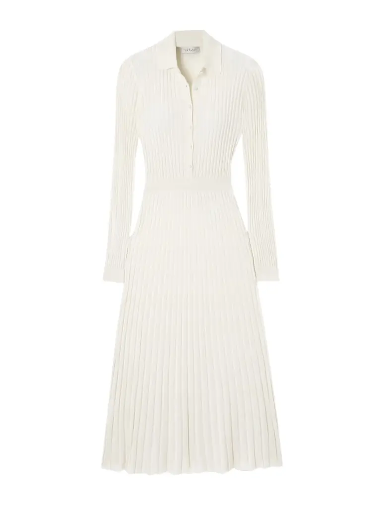 Gabriela Hearst Ardor Ribbed Cashmere And Silk-blend Midi Dress