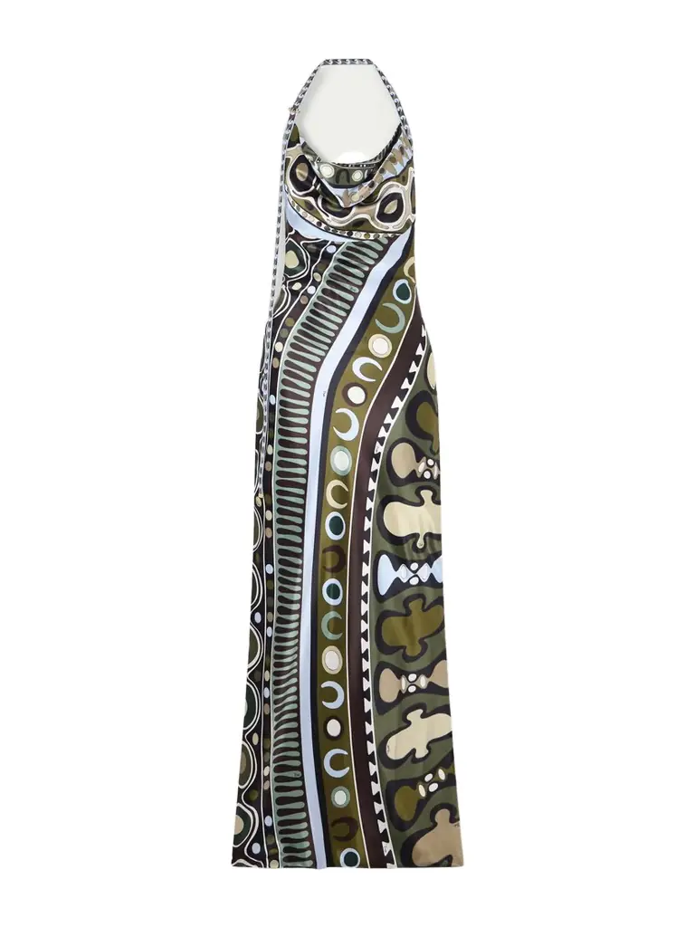 PUCCI Printed Satin Maxi Dress