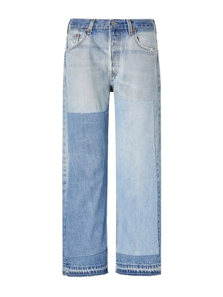 B SIDES Vintage Patchwork No.2 Mid-rise Wide-leg Jeans