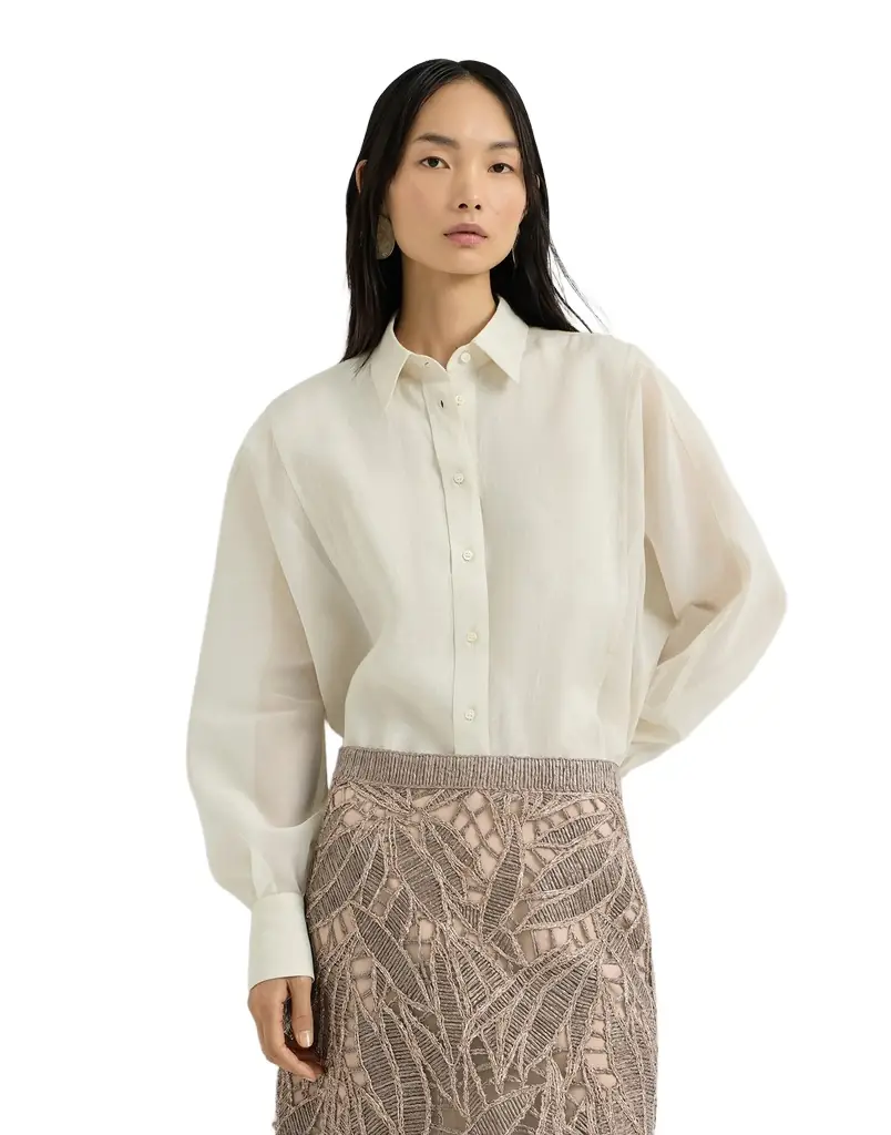 Brunello Cucinelli Linen and cotton organza shirt