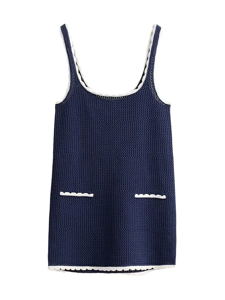 SEROYA Women's Brianna Two-Tone Knit Mini Dress - Navy Eggshell