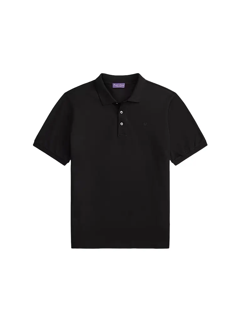 Ralph Lauren Purple Label Men's RL Cotton Piqué Polo Shirt - Classic Black