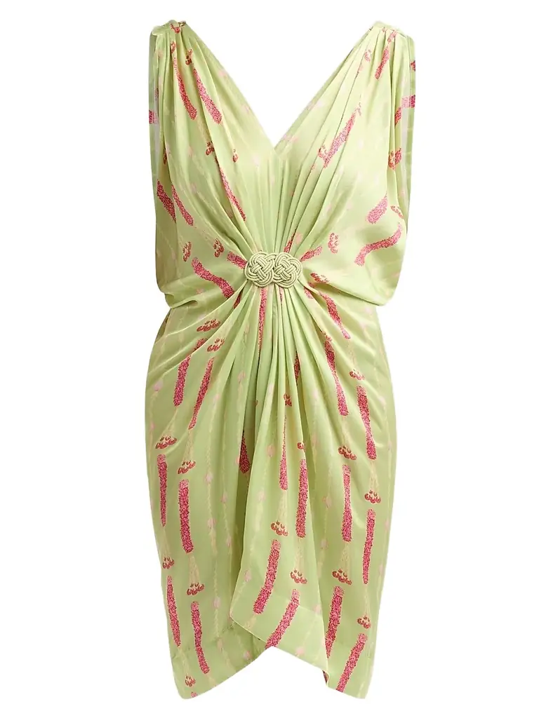 Verandah Women's Ammama Draped Mini Dress - Sage Green