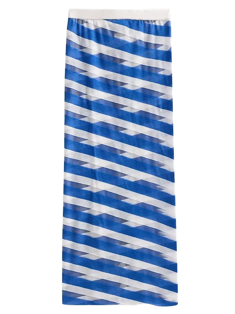 Stella McCartney Women's Graphic Sheer Striped Midi Skirt - Women's Clothing
