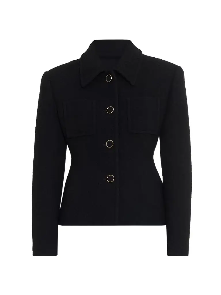 Chloé Women's Wool-Blend Bouclé Tweed Jacket - Black