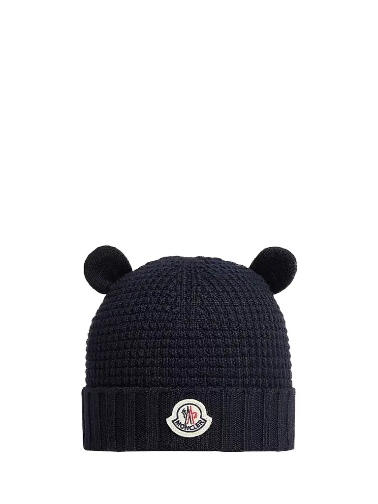 Moncler Men's Baby's Beanie in Wool - Navy Blue