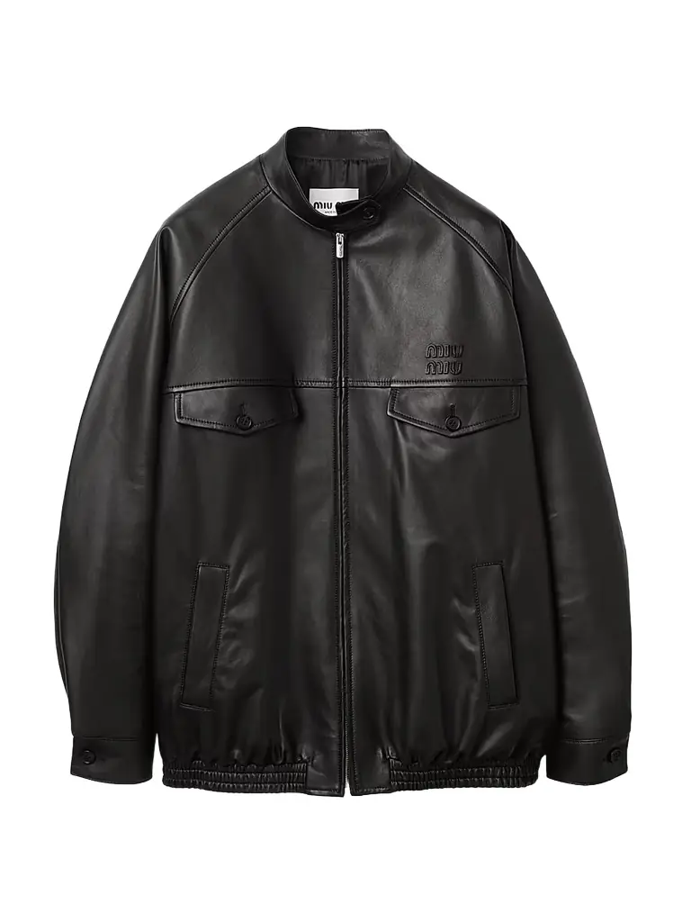 Miu Miu Women's Nappa Leather Jacket - Black - Women's Clothing