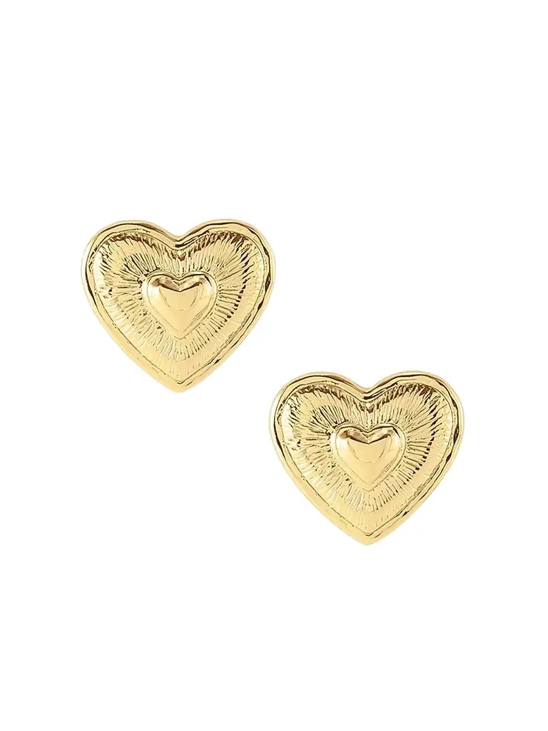 Anabel Aram Women's Heart 18K-Gold-Plated Stud Earrings - Gold