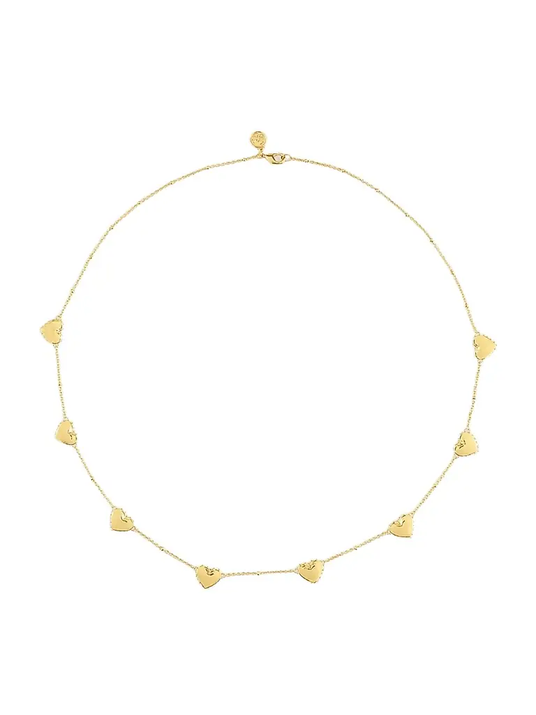 Anabel Aram Women's Heart 18K-Gold-Plated Station Necklace - Gold