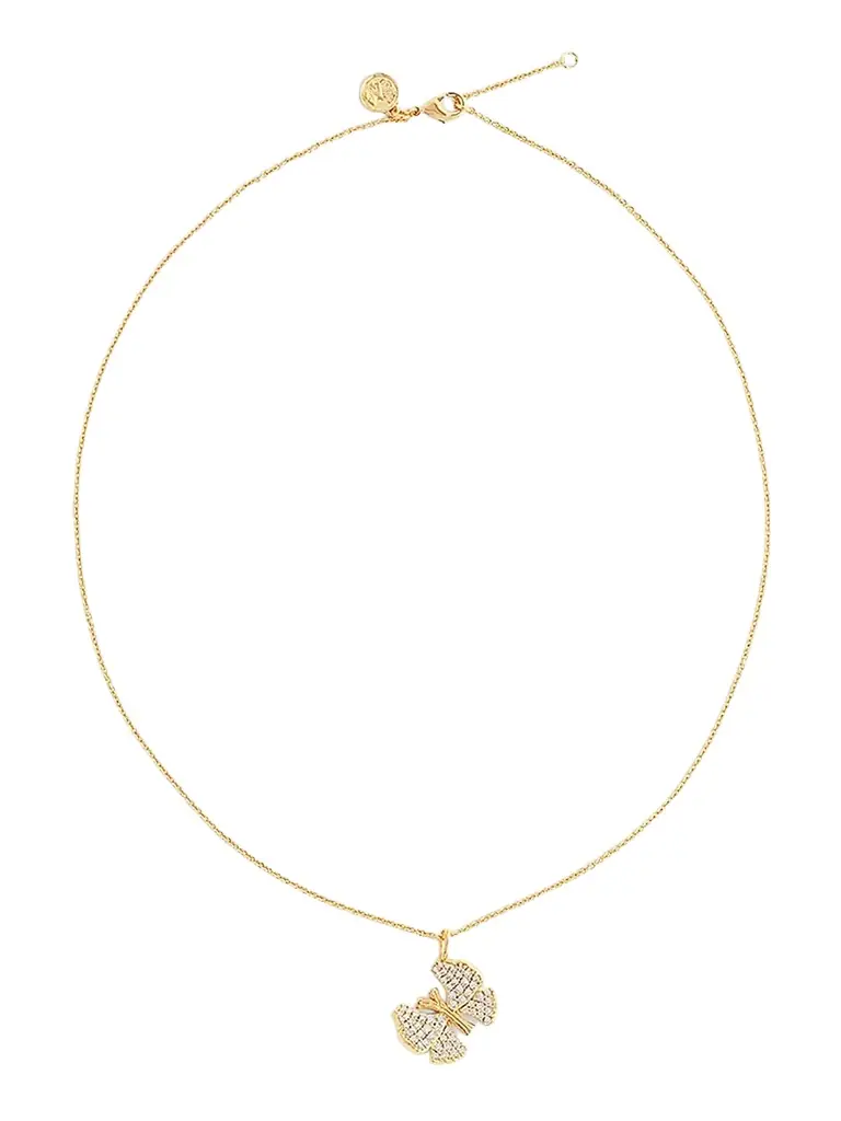 Anabel Aram Women's Butterfly 18K-Gold-Plated & Cubic Zirconia Pendant Necklace - Gold