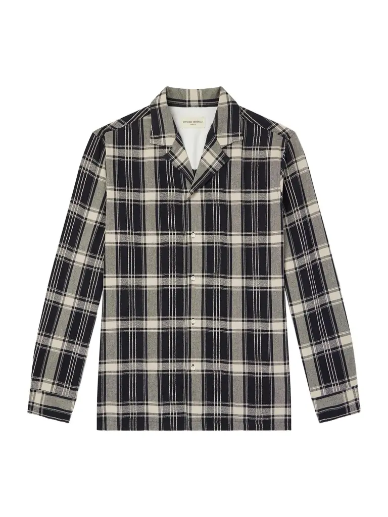 OFFICINE GÉNÉRALE Eren Camp-Collar Checked Cotton-Blend Shirt - Men