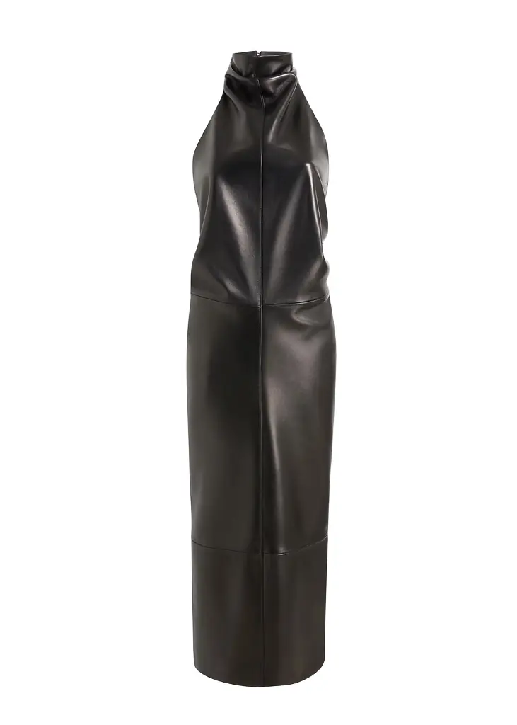 Khaite Roxanne Dress In Black Leather