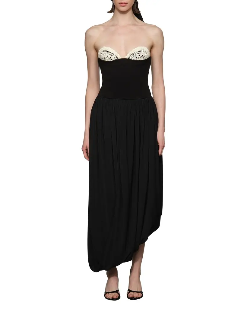 Et Ochs Noa Strapless Crochet-Trim Maxi Dress