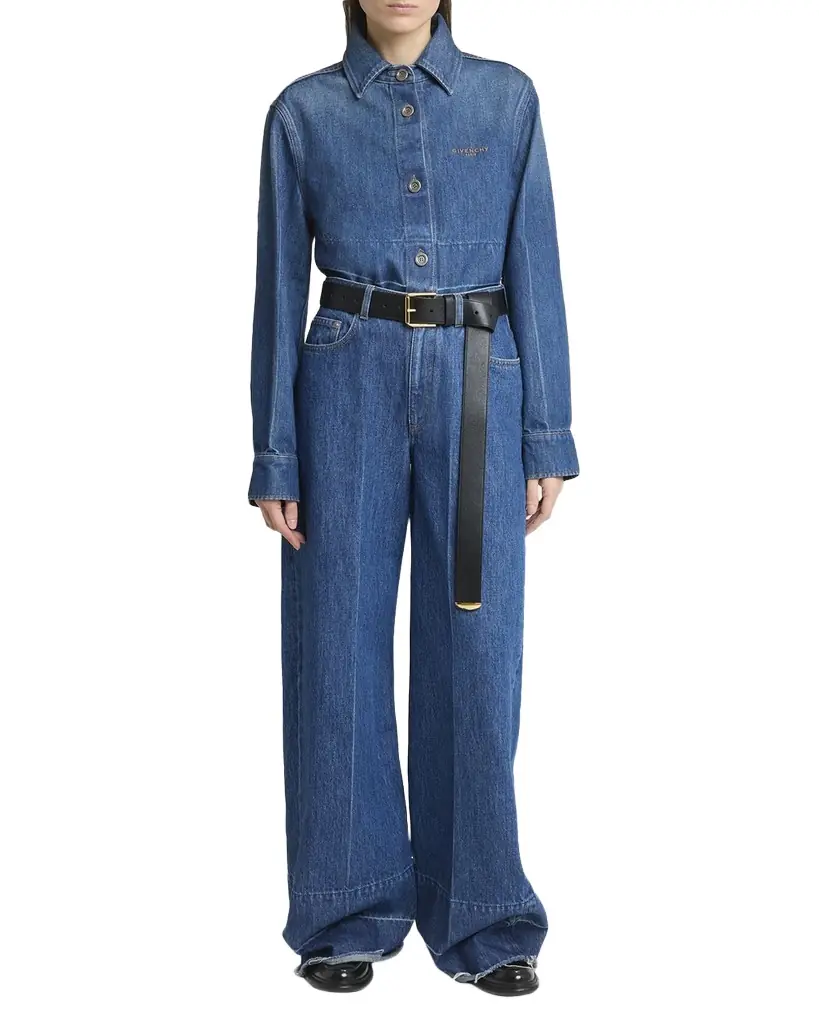 Givenchy Cropped Raw-Edge Cotton Denim Jacket