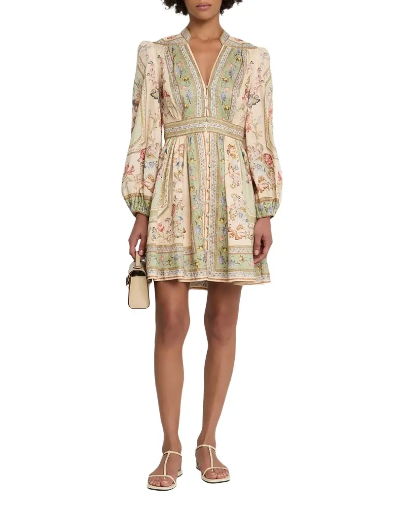 Zimmermann Roselight Plunge Mini Dress - Women's Clothing