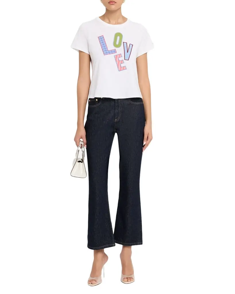 Cinq a Sept Love Collage Patch Cotton T-Shirt