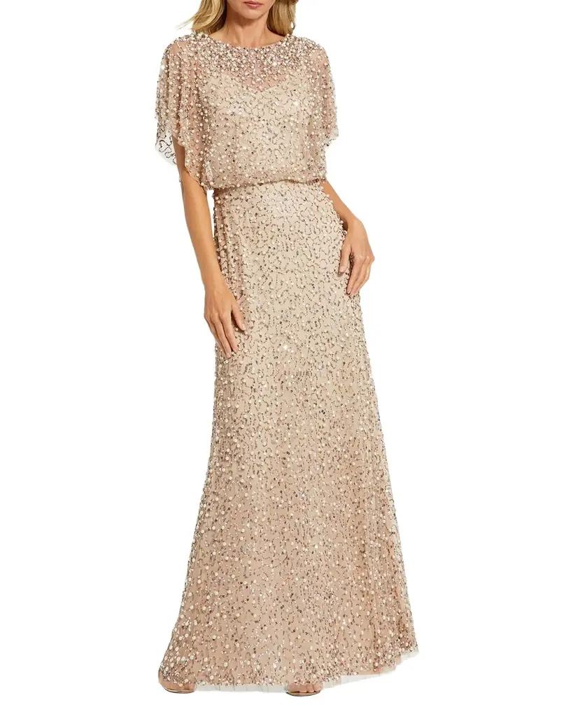 Mac Duggal Beaded Blouson Column Gown