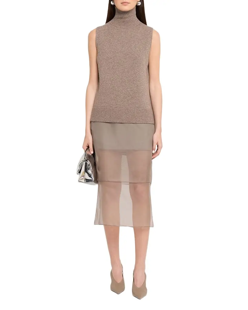 Brandon Maxwell Bruno Turtleneck Sleeveless Sweater - Women's Clothing
