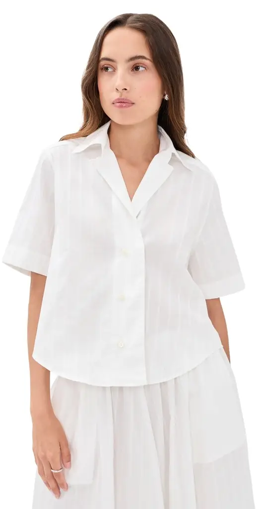 House of Dagmar Short Sleeve Shirt White - Women's Clothing