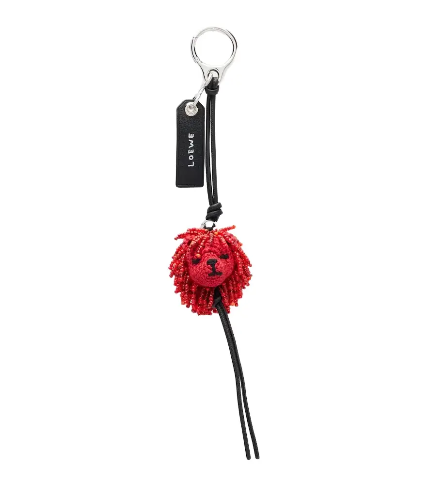 Loewe Lion beaded crochet bag charm - Women's Accessories