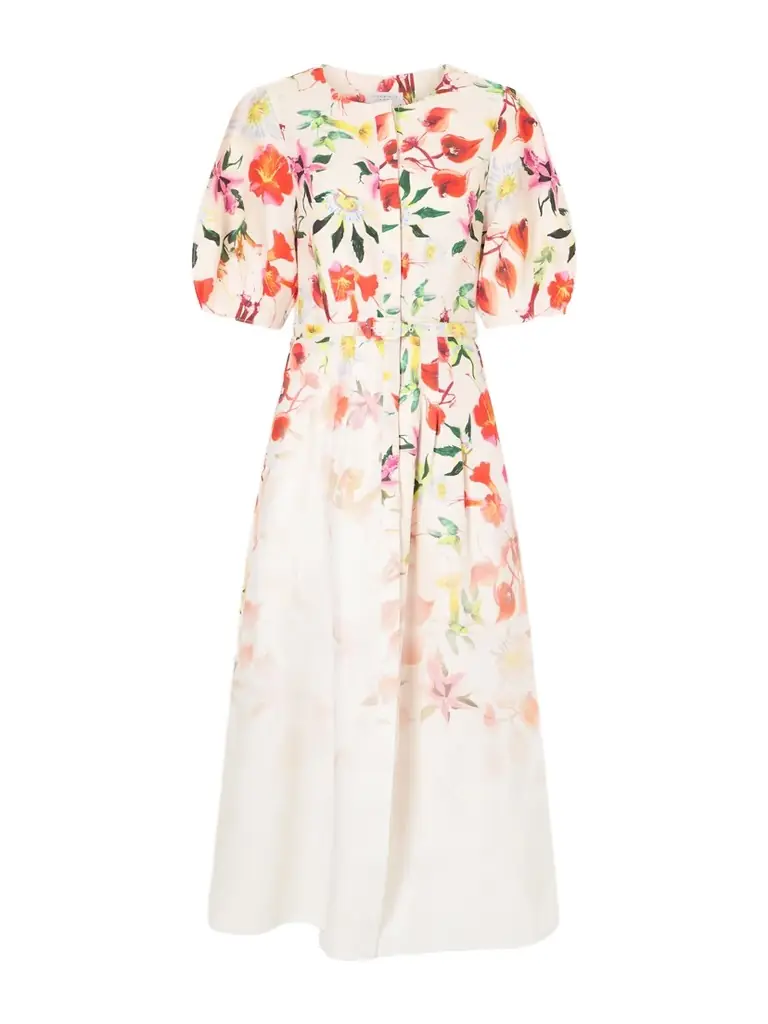 Gabriela Hearst Ignis Floral- Printed Linen And Cotton Midi Dress