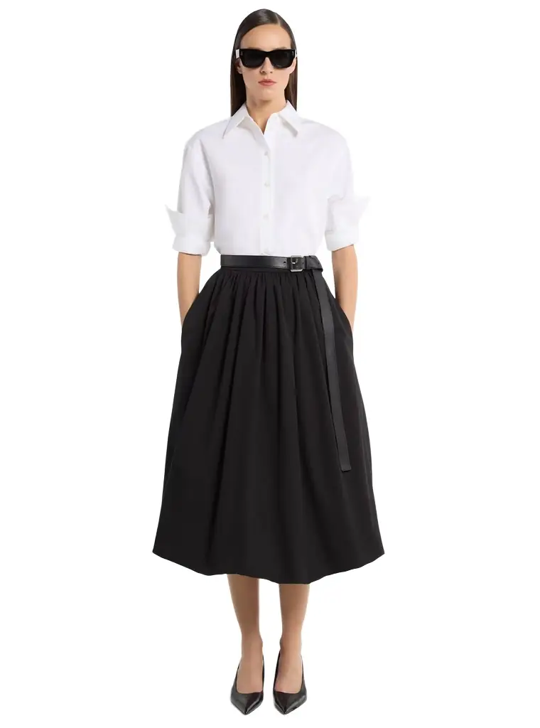 Michael Kors Collection Cotton Poplin Bubble Skirt