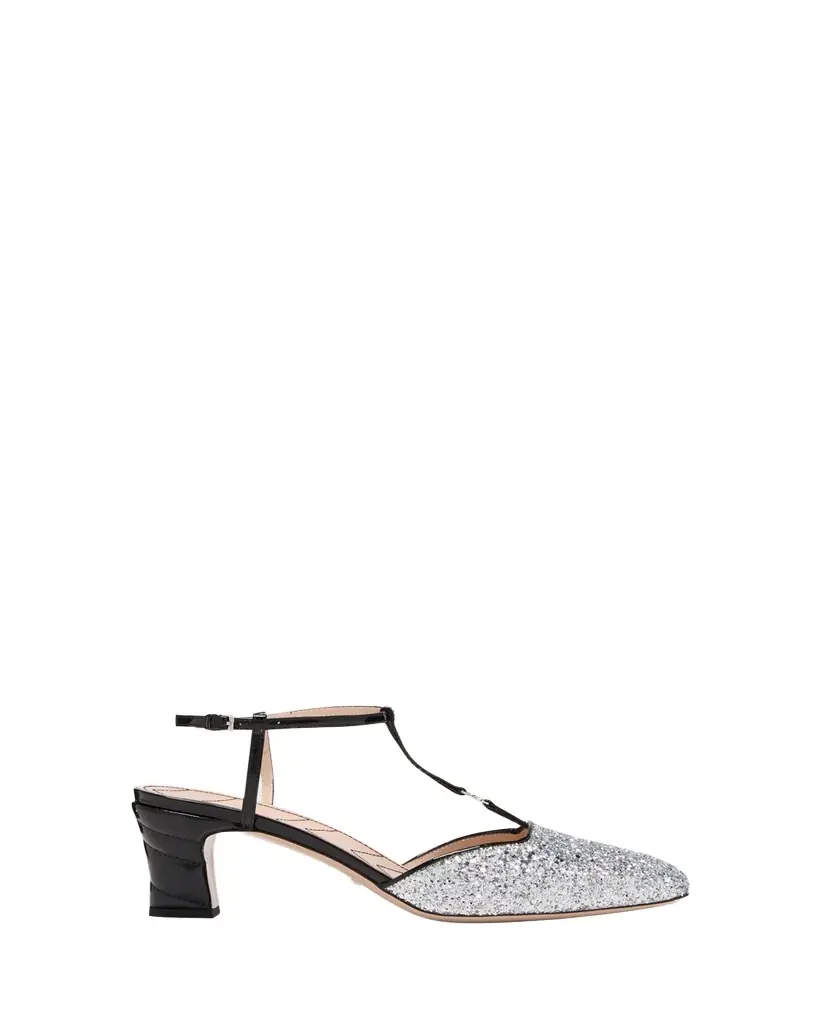 Gucci Marmont Glitter T-Strap Pumps