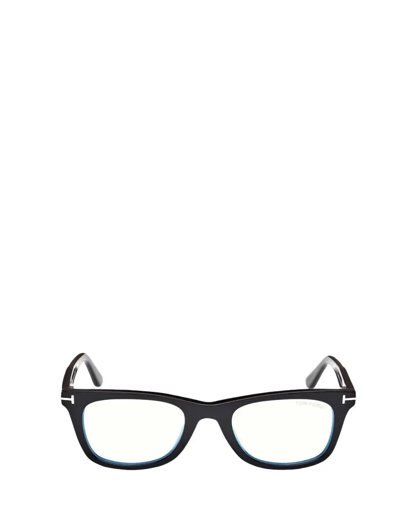 TOM FORD Blue Blocking Acetate Square Glasses With Clip-On Sun Lenses
