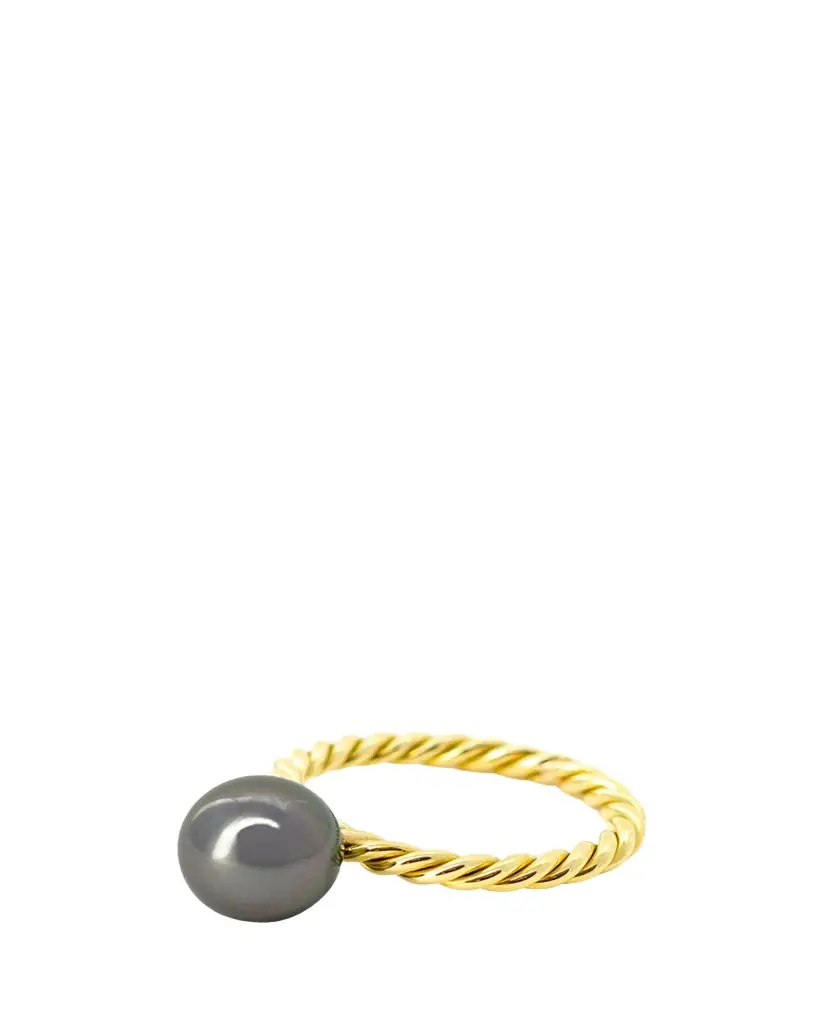Haute Victoire Tahitian Pearl Hand Twisted Ring, Size
