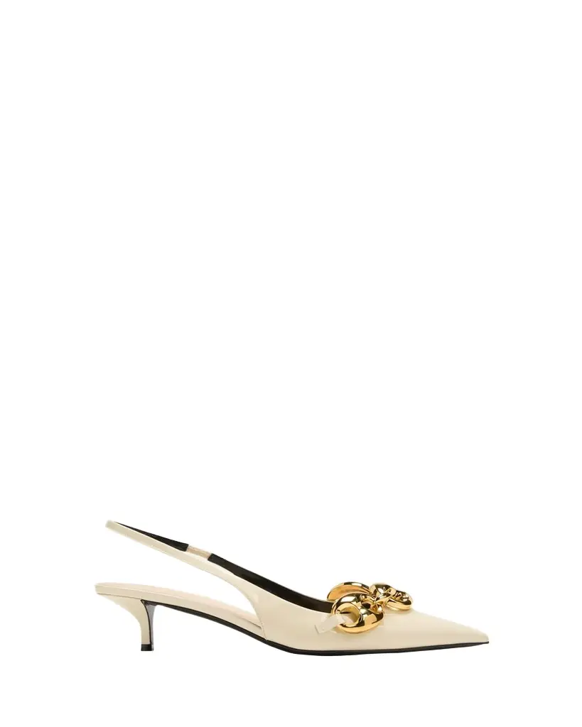 Gucci Marina Patent Chain Slingback Pumps