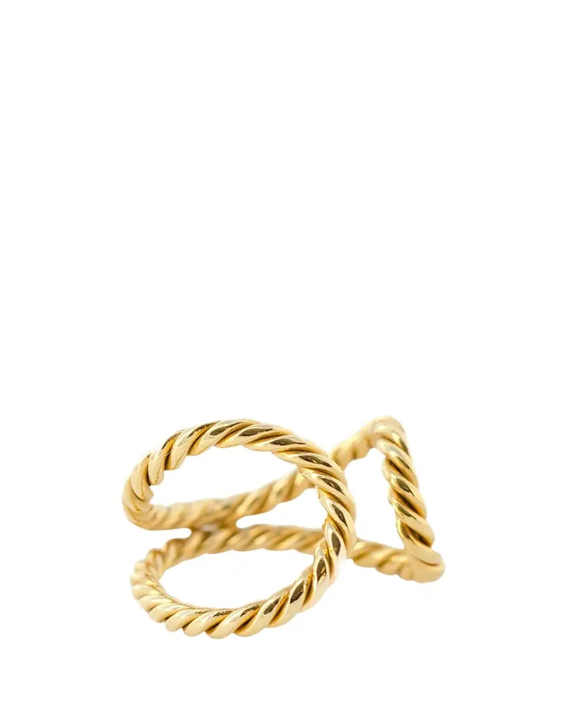 Haute Victoire 18K Yellow Gold Open Shank Twisted Ring