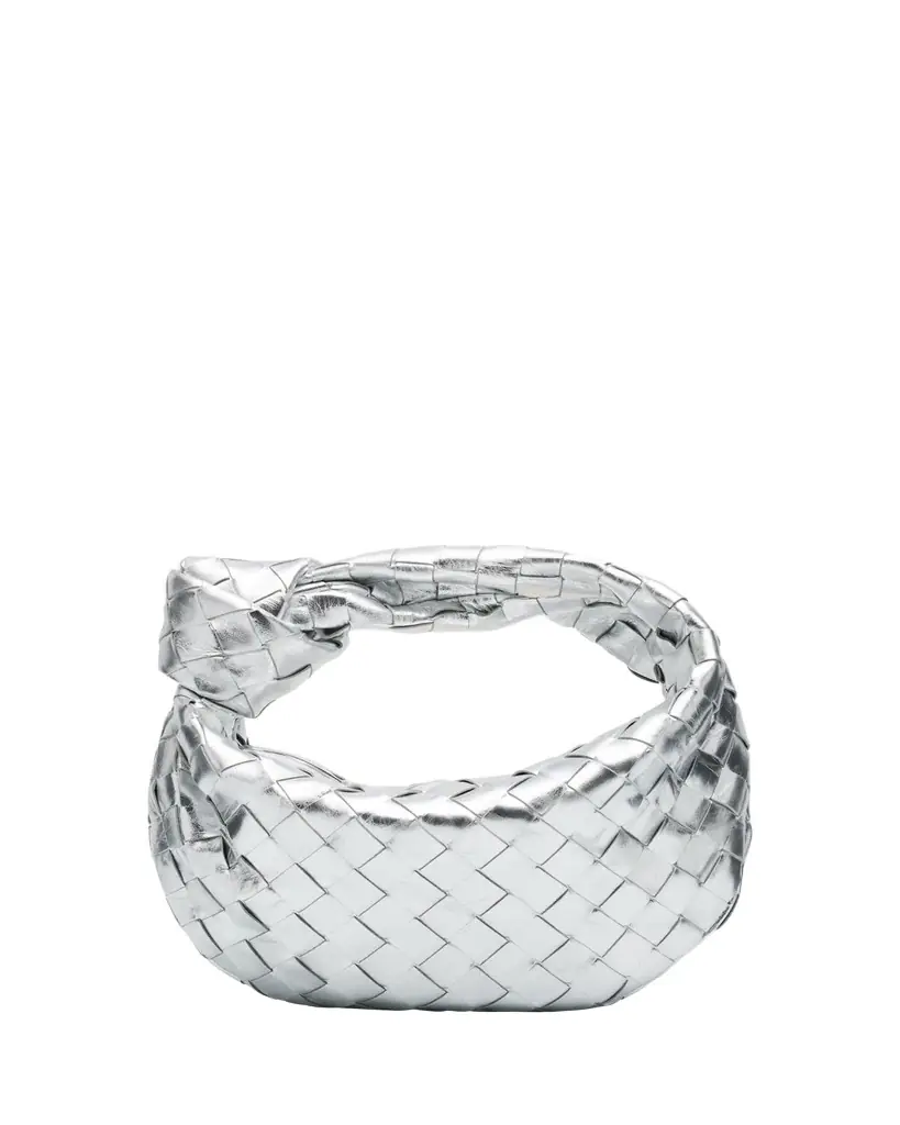 Bottega Veneta Mini Jodie Metallic Leather Top-Handle Bag