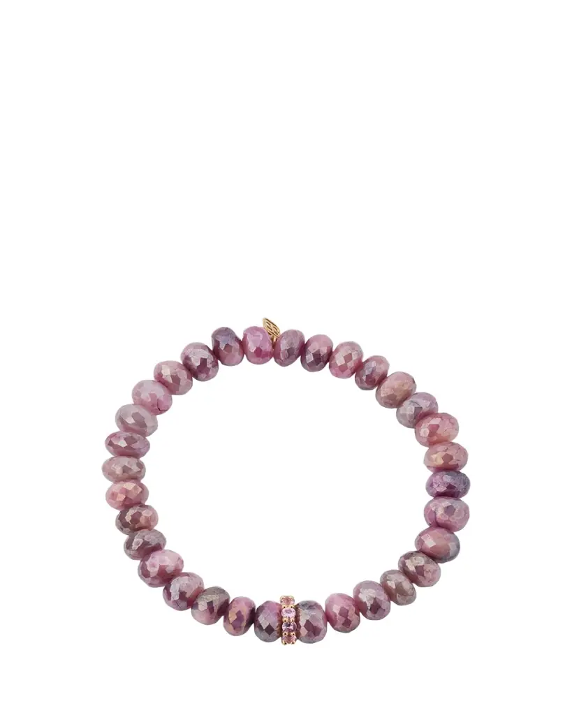 Sydney Evan Pink Sapphire Rondelle Bead Bracelet