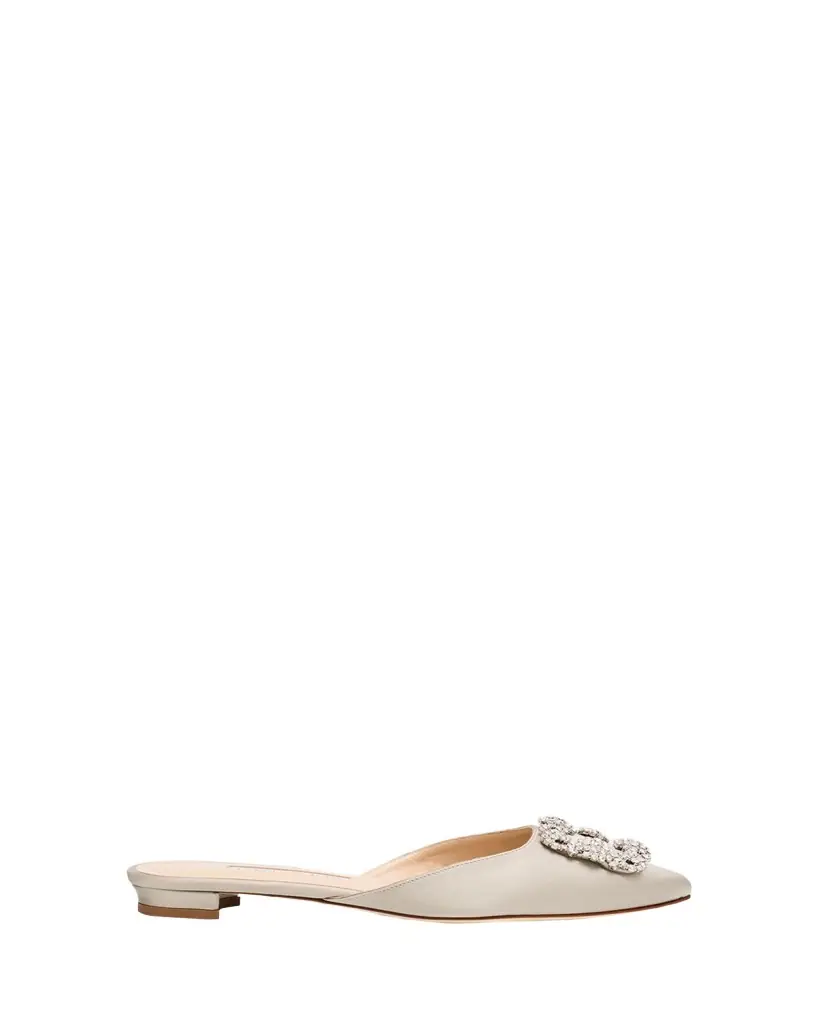 Manolo Blahnik Hangisi Satin Ballerina Flats - Women's Shoes